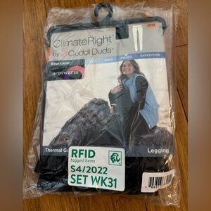 NWT Cuddl Duds Black Thermal Guard Leggings
